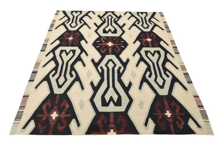 Detail image of 5' 1 x 6' 4 Hand Woven Kilim Modern Wool Rug