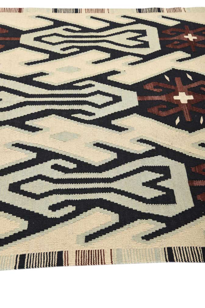 5' 1 x 6' 4 Hand Woven Kilim Modern Wool Rug