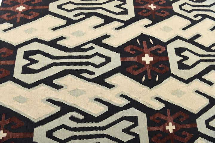 5' 1 x 6' 4 Hand Woven Kilim Modern Wool Rug
