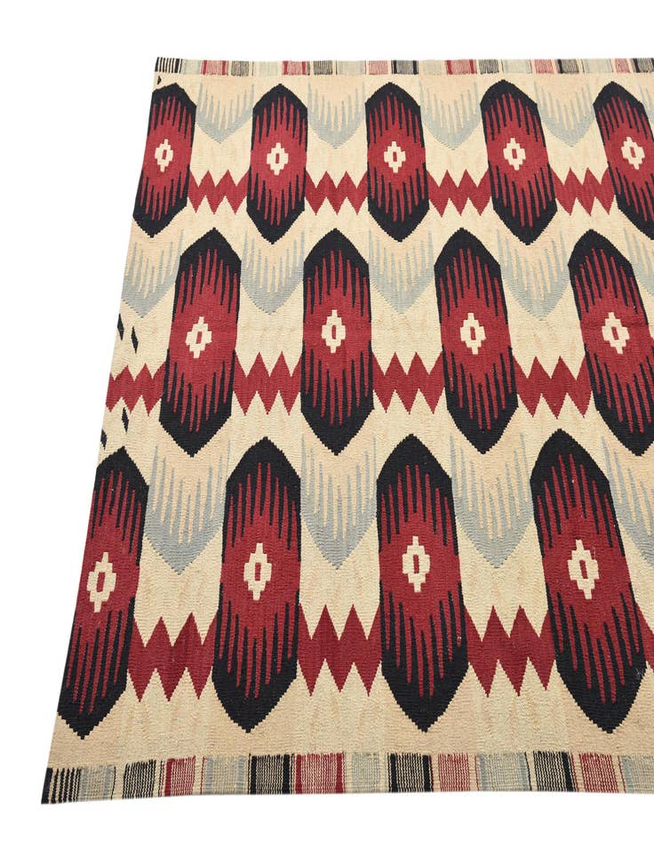 Detail image of 5' 1 x 6' 5  Hand Woven Kilim Modern Wool Rug