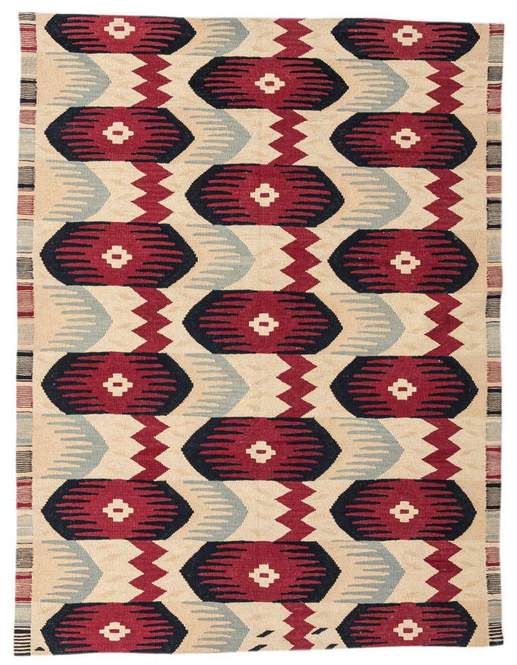Detail image of 5' 1 x 6' 5 Hand Woven Kilim Modern Wool Rug