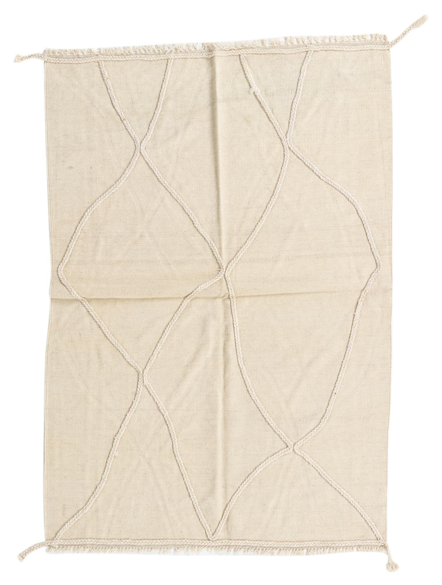 4' 2 x 6' Hand Woven Kilim Modern Wool Rug