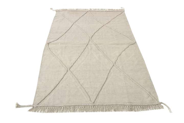 3' 5 x 4' 11 Hand Woven Kilim Modern Wool Rug