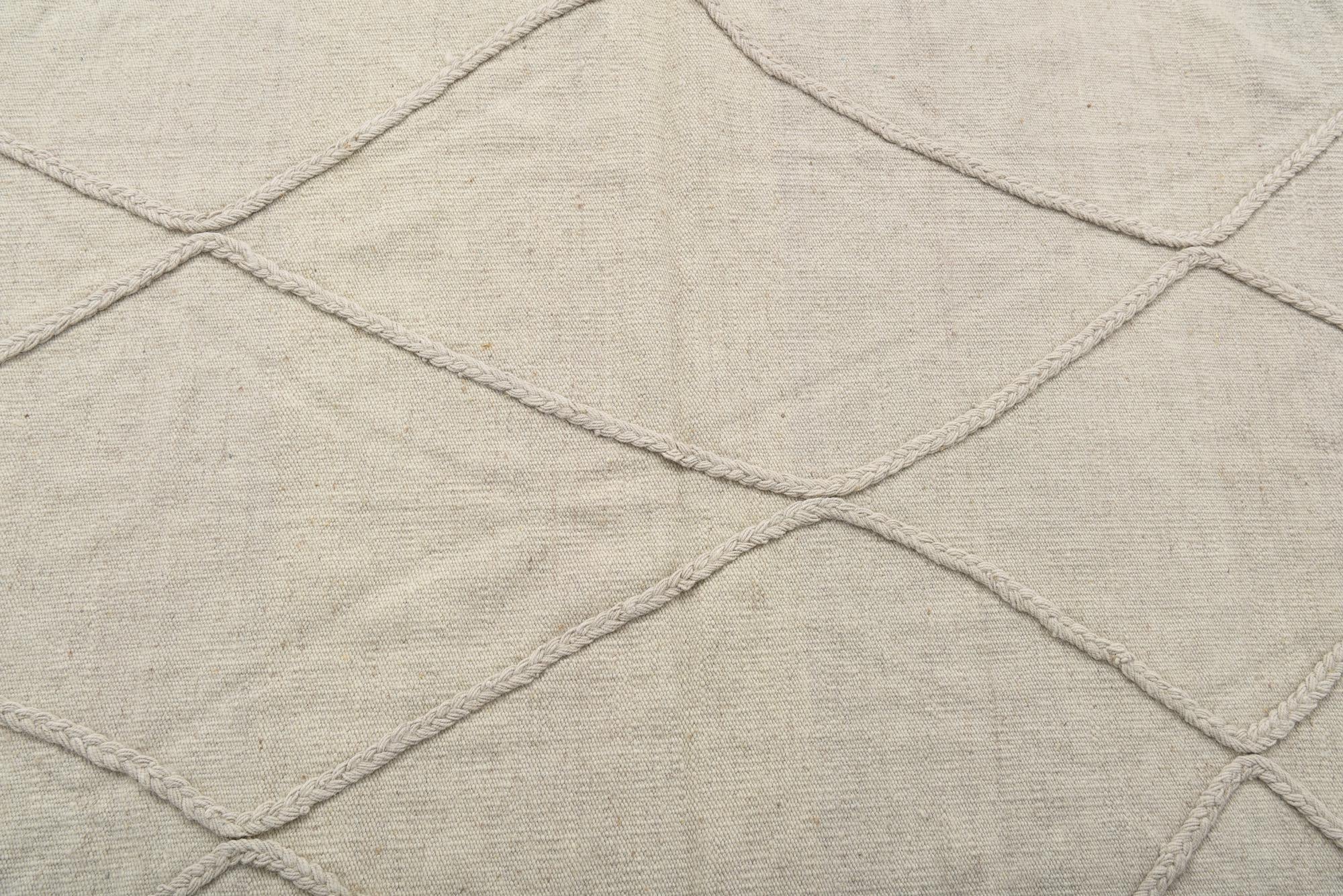 3' 5 x 4' 11 Hand Woven Kilim Modern Wool Rug