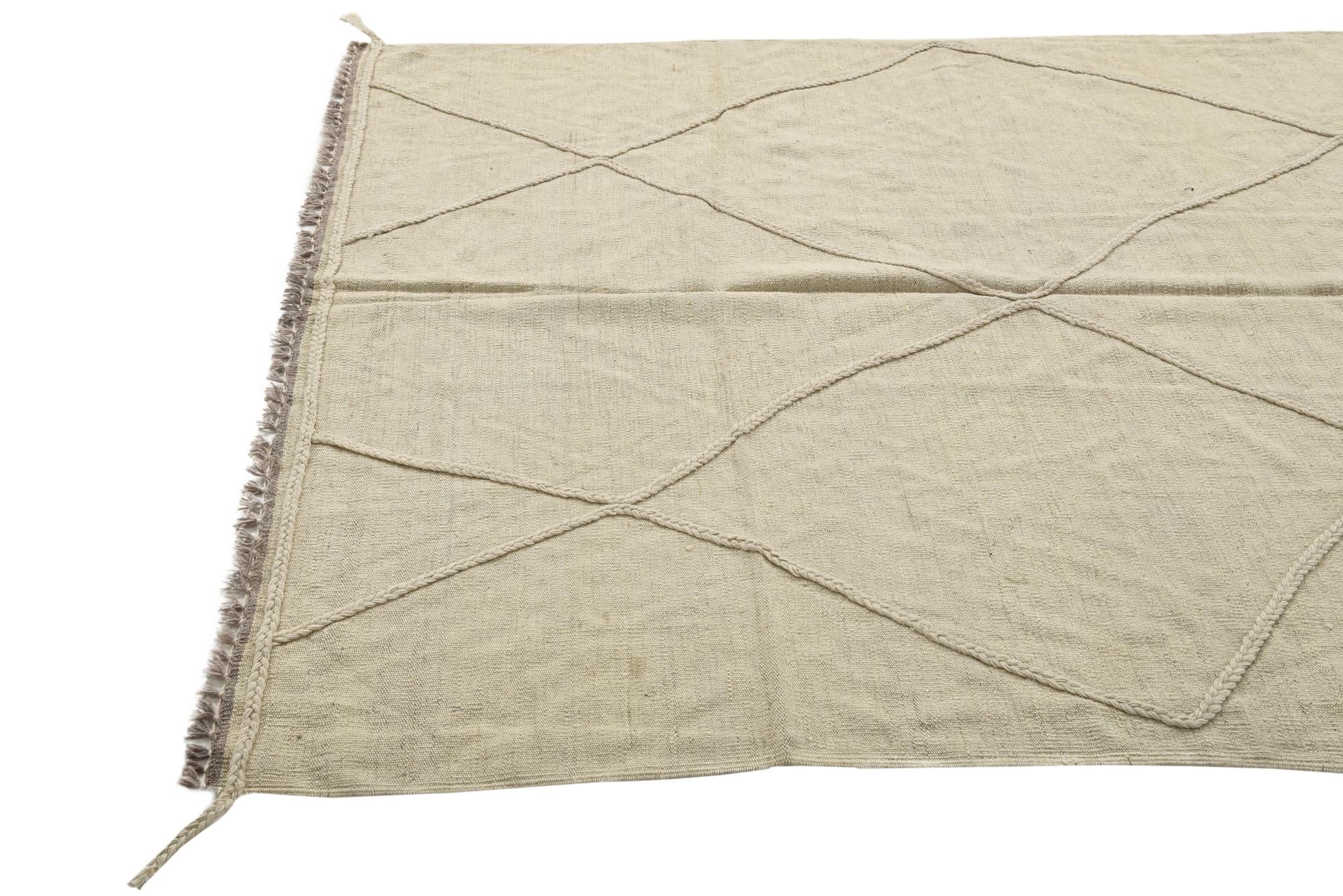 5' 1 x 6' 4 Hand Woven Kilim Modern Wool Rug