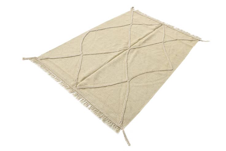 Detail image of 3' 3 x 4' 10 Hand Woven Kilim Modern Wool Rug