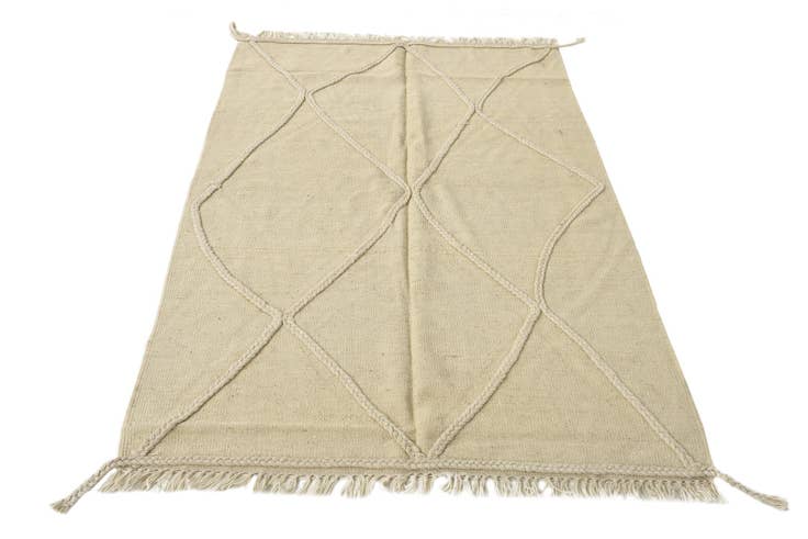 Detail image of 3' 3 x 4' 10 Hand Woven Kilim Modern Wool Rug