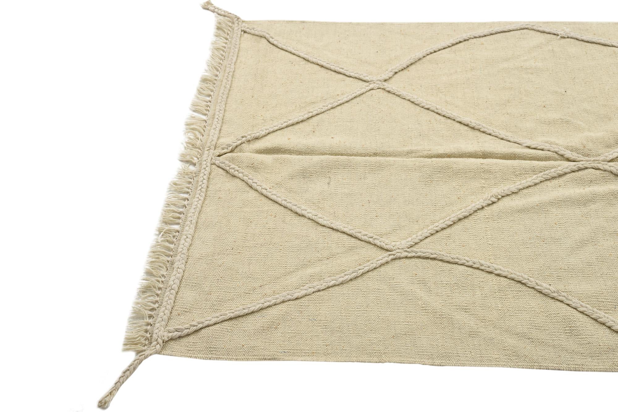 3' 3 x 4' 10 Hand Woven Kilim Modern Wool Rug