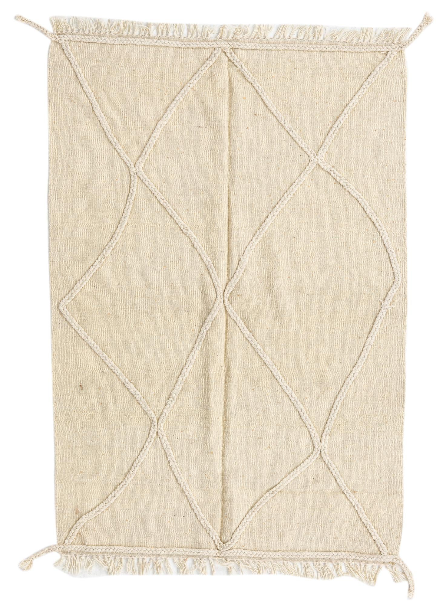 3' 3 x 4' 10 Hand Woven Kilim Modern Wool Rug