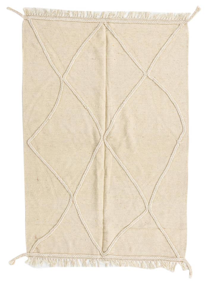 Detail image of 3' 3 x 4' 10 Hand Woven Kilim Modern Wool Rug