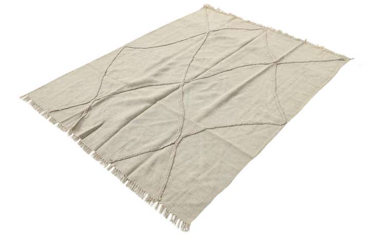 4' x 5' 3 Hand Woven Kilim Modern Wool Rug