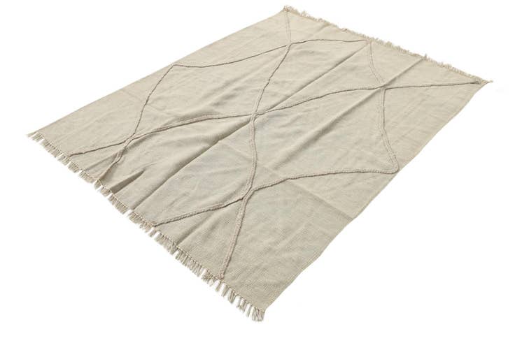 Detail image of 4' x 5' 3 Hand Woven Kilim Modern Wool Rug