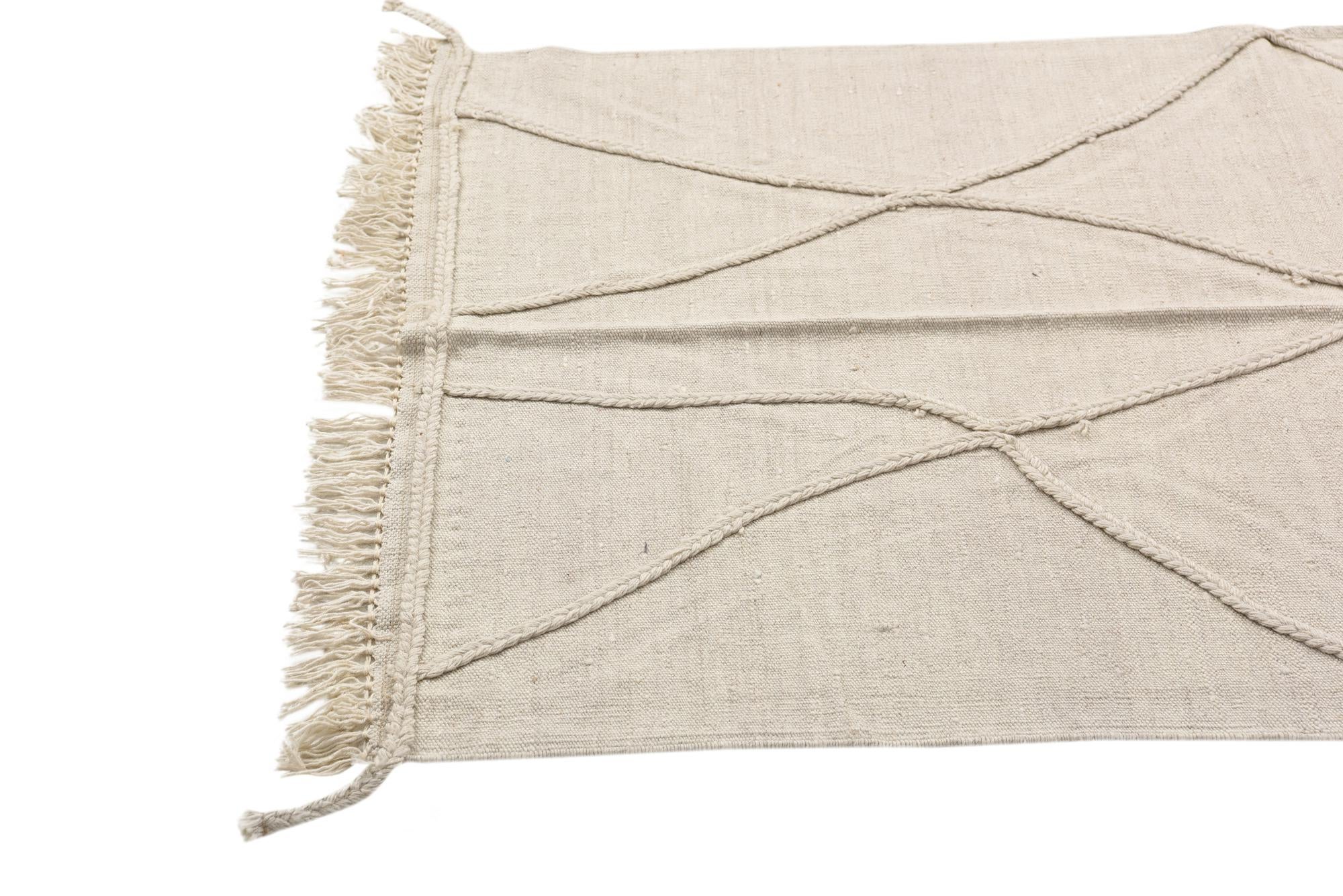 3' 3 x 5' 1 Hand Woven Kilim Modern Wool Rug