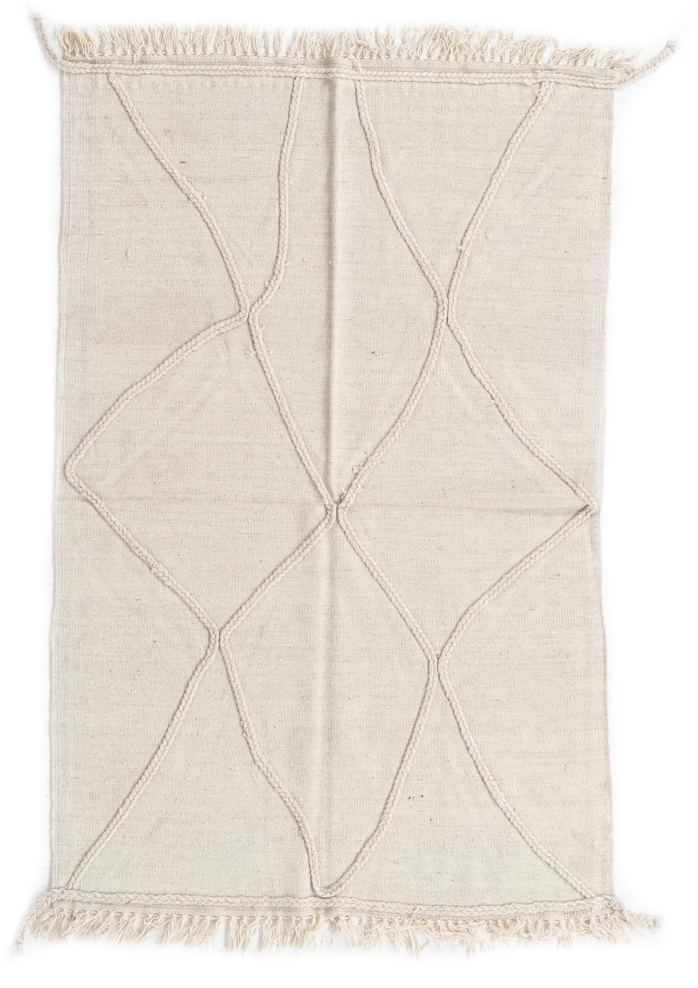 3' 3 x 5' 1 Hand Woven Kilim Modern Wool Rug