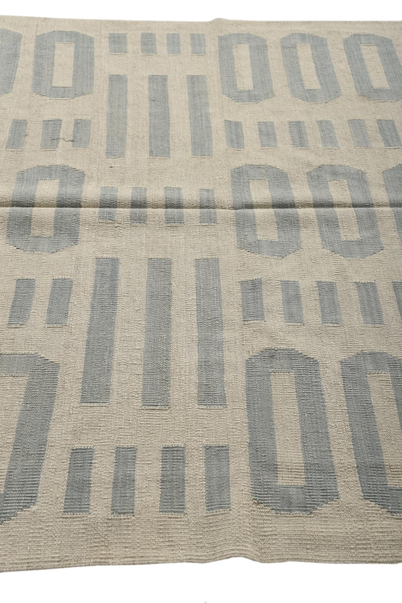 5' x 6' 6 Hand Woven Kilim Modern Wool Rug