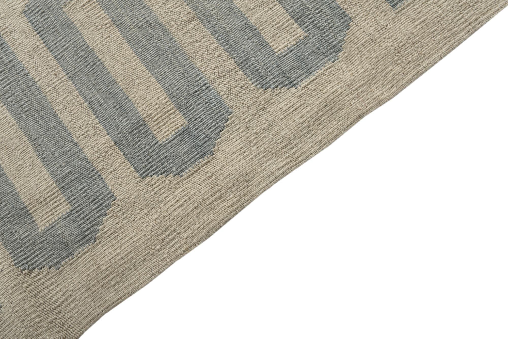 5' x 6' 6 Hand Woven Kilim Modern Wool Rug