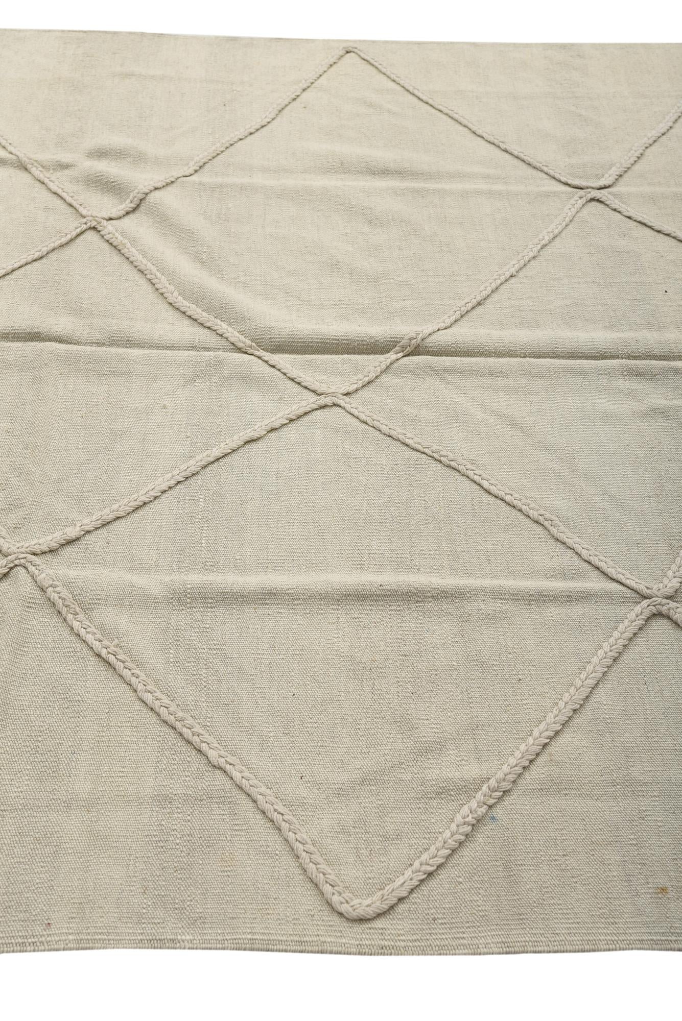 5' 7 x 7' 9 Hand Woven Kilim Modern Wool Rug