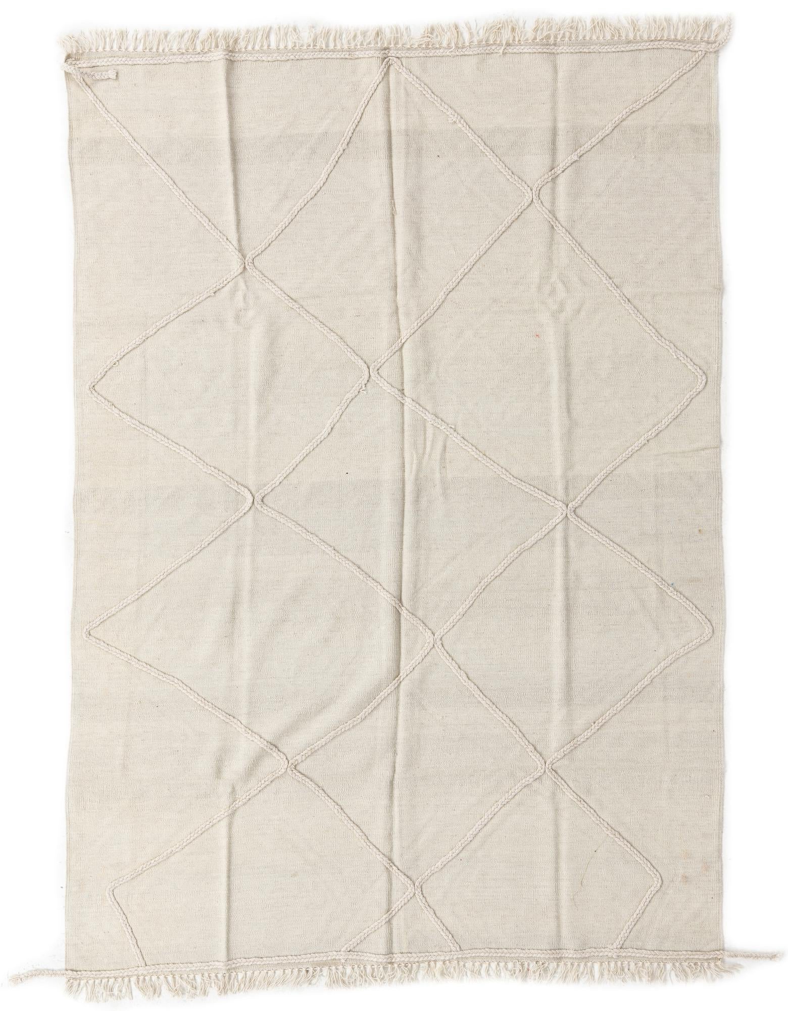 5' 7 x 7' 9 Hand Woven Kilim Modern Wool Rug