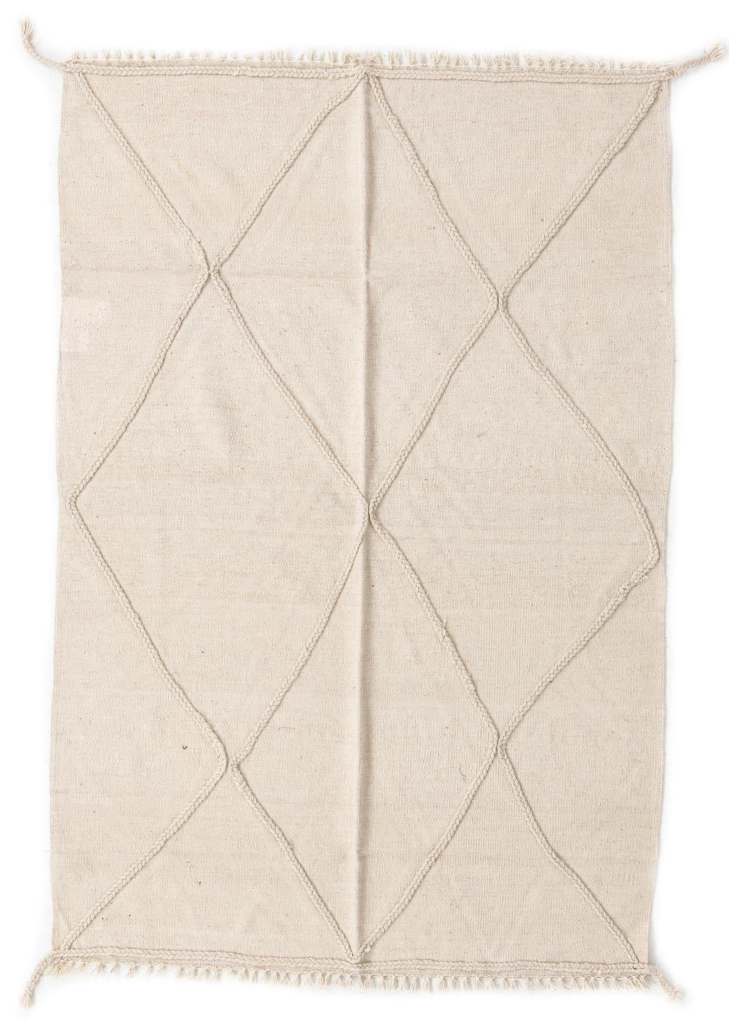4' 1 x 6' 1 Hand Woven Kilim Modern Wool Rug