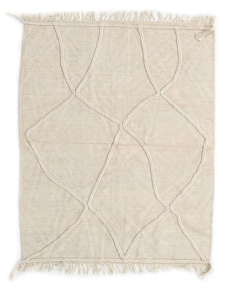 Detail image of 3' 4 x 4' 7 Hand Woven Kilim Modern Wool Rug