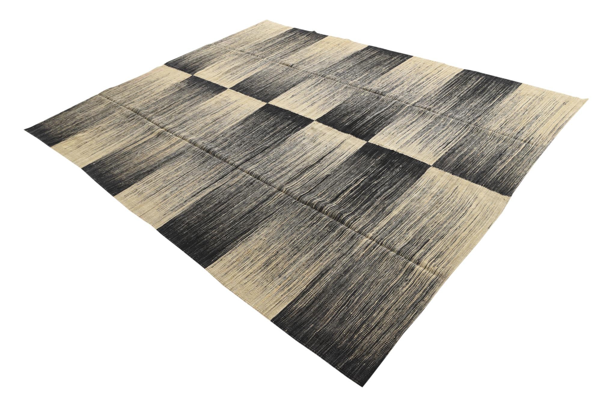 7' 10 x 9' 7 Hand Woven Kilim Modern Wool Rug