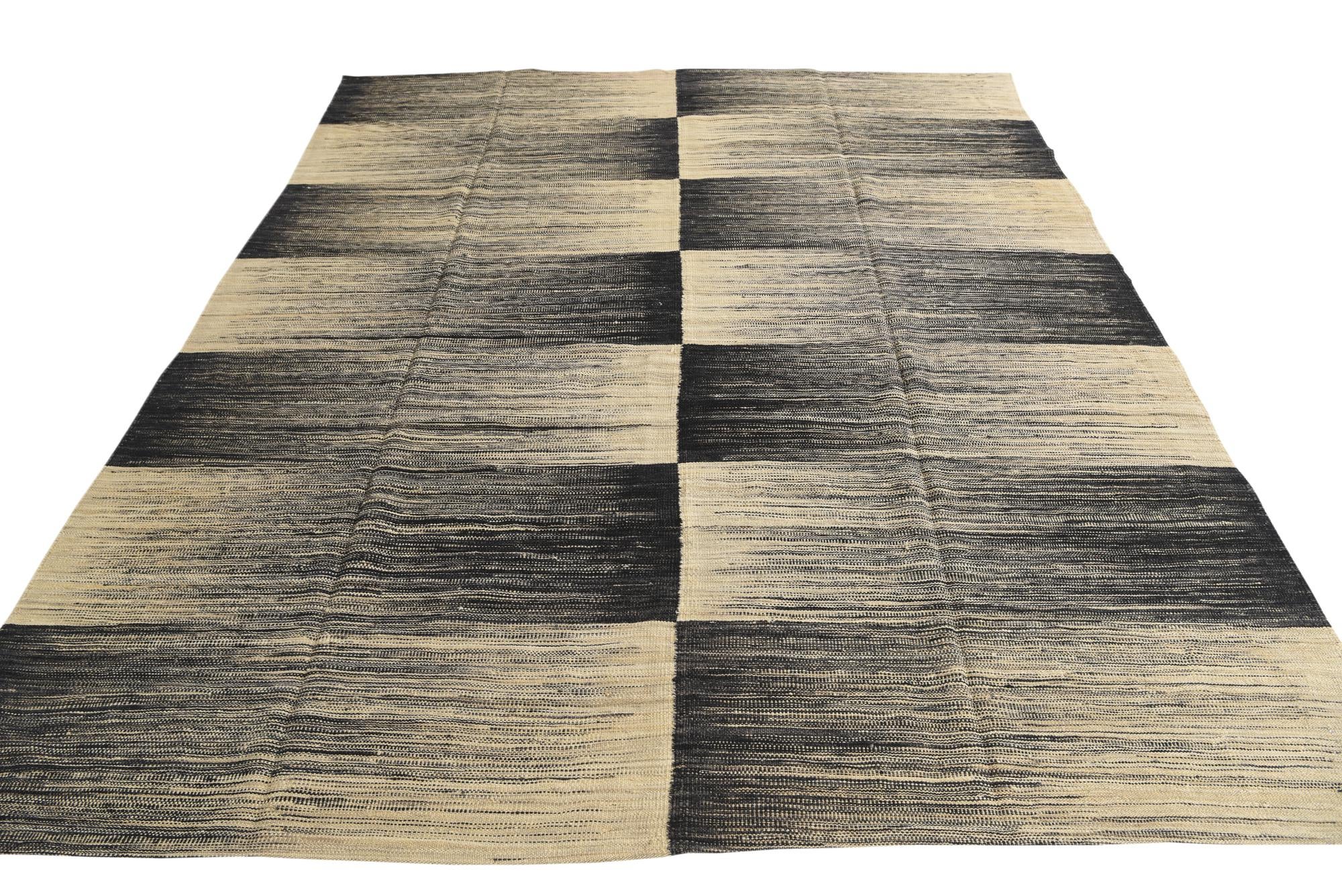7' 10 x 9' 7 Hand Woven Kilim Modern Wool Rug
