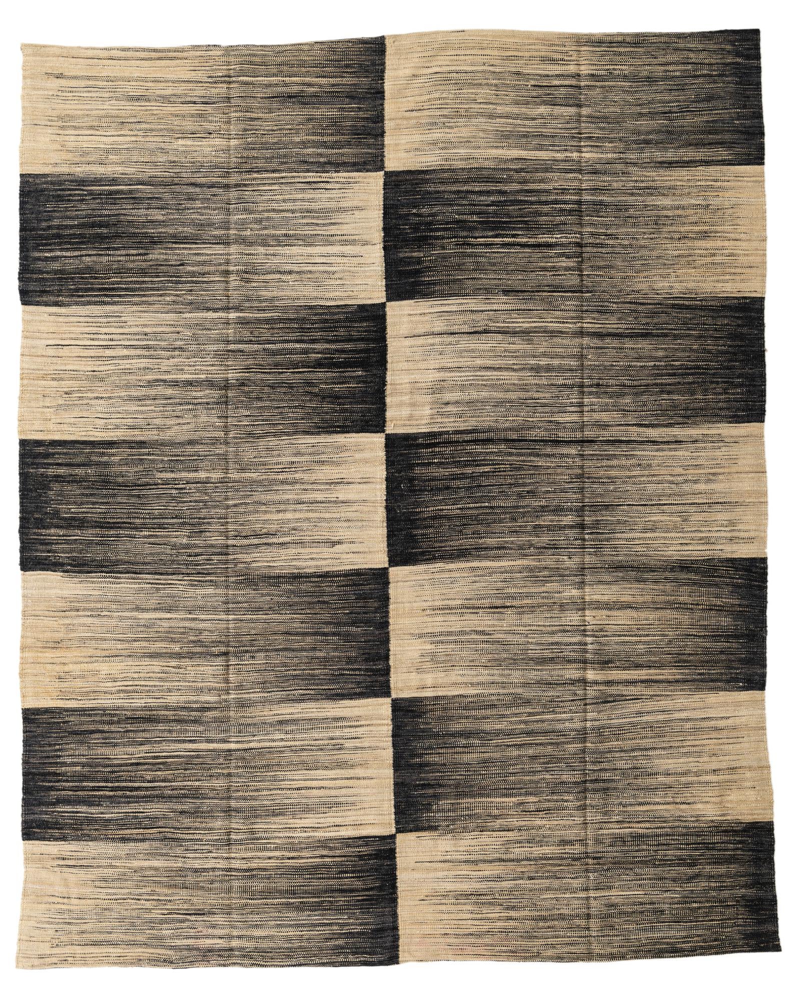 7' 10 x 9' 7 Hand Woven Kilim Modern Wool Rug