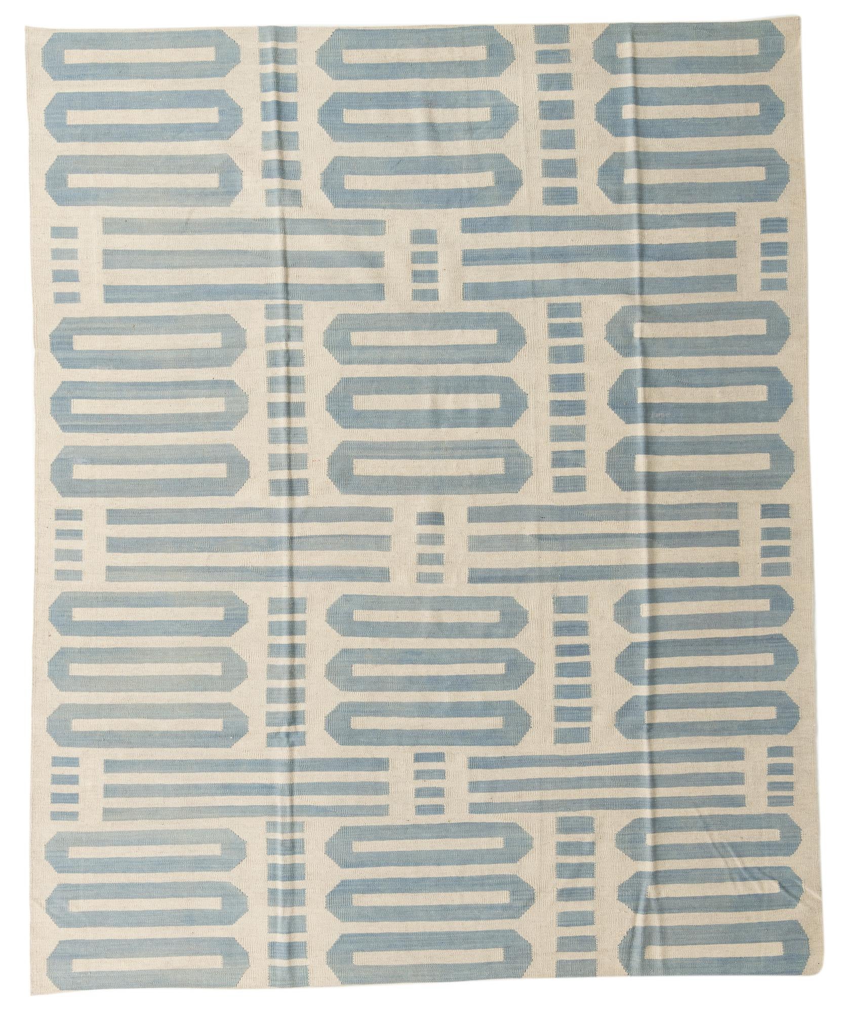 8' 2 x 10' Hand Woven Kilim Modern Wool Rug