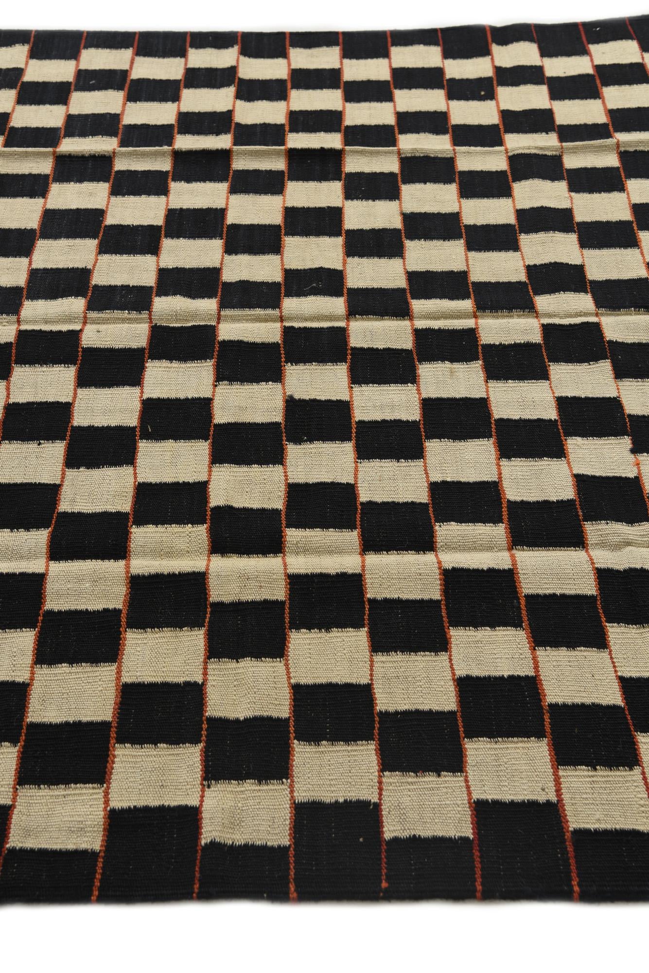 4' 9 x 6' 5 Hand Woven Kilim Modern Wool Rug