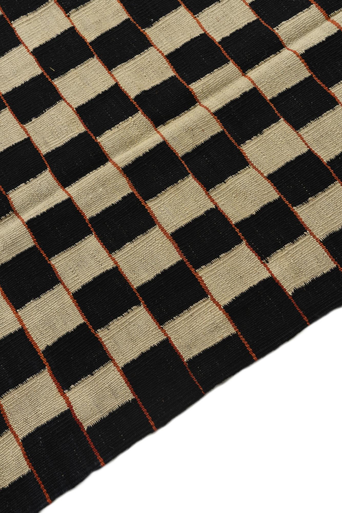 4' 9 x 6' 5 Hand Woven Kilim Modern Wool Rug