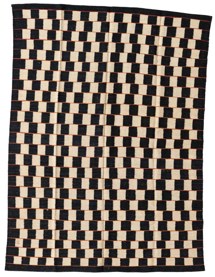 Detail image of 4' 9 x 6' 5 Hand Woven Kilim Modern Wool Rug