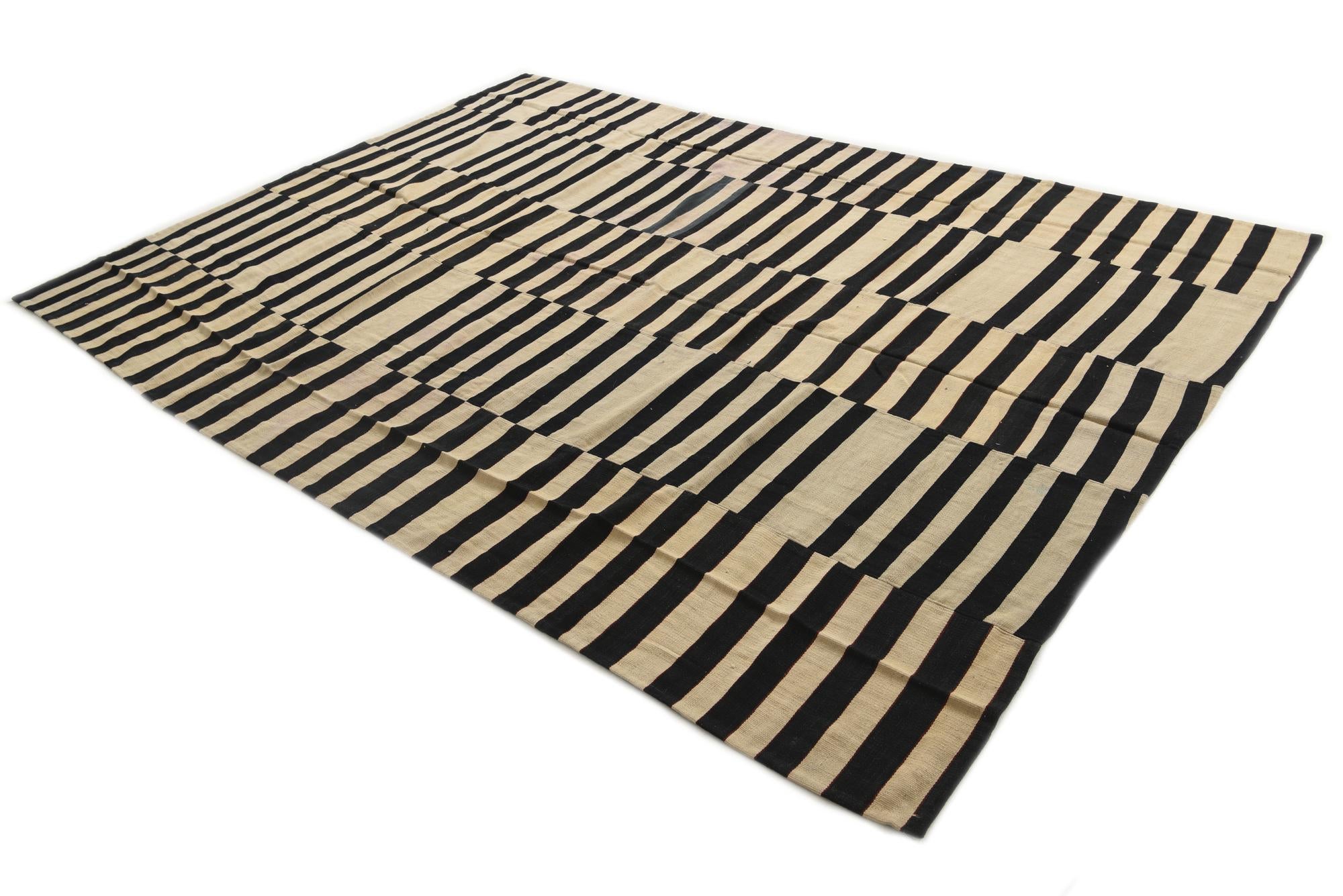 7' 3 x 10' 2 Hand Woven Kilim Modern Wool Rug