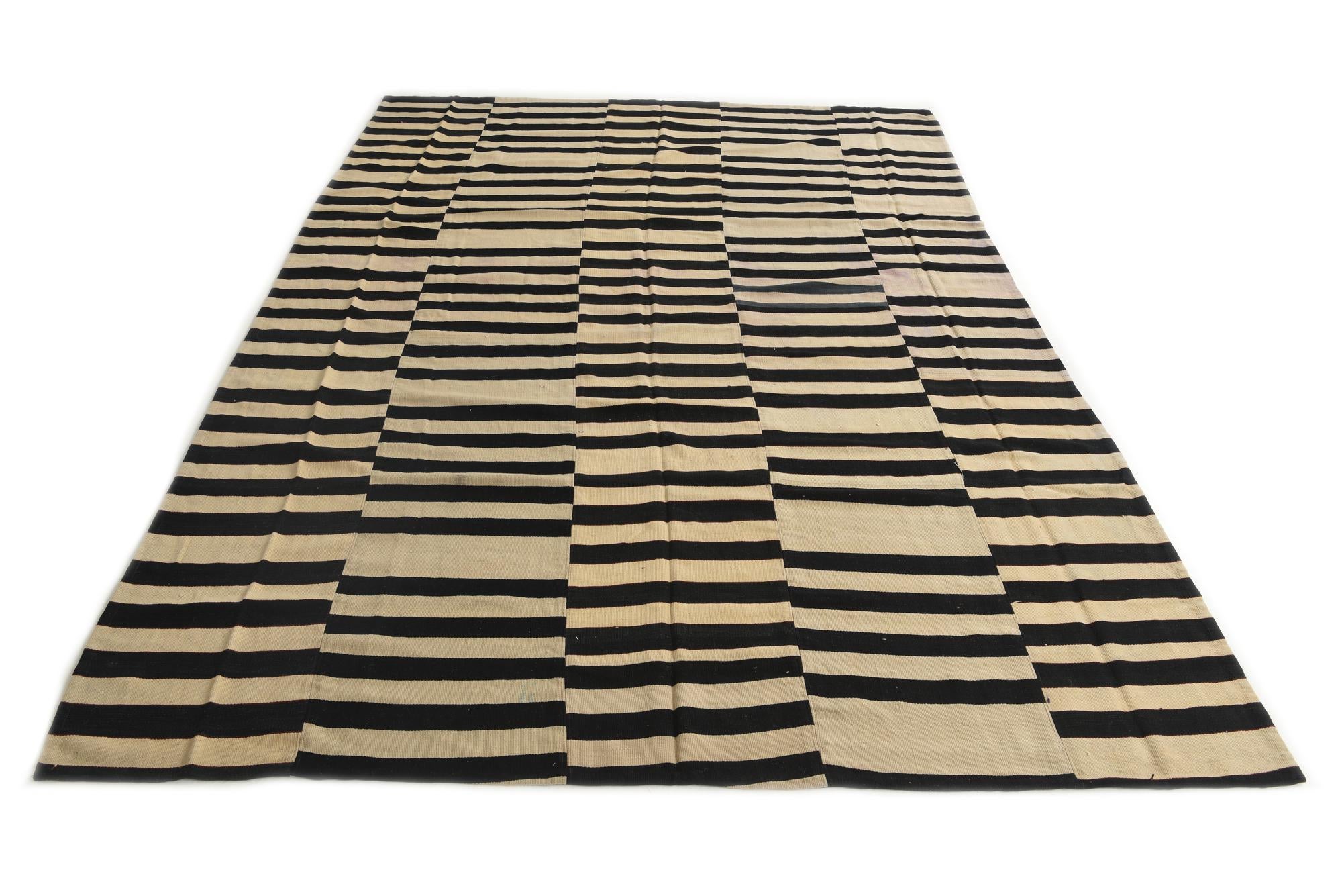 7' 3 x 10' 2 Hand Woven Kilim Modern Wool Rug