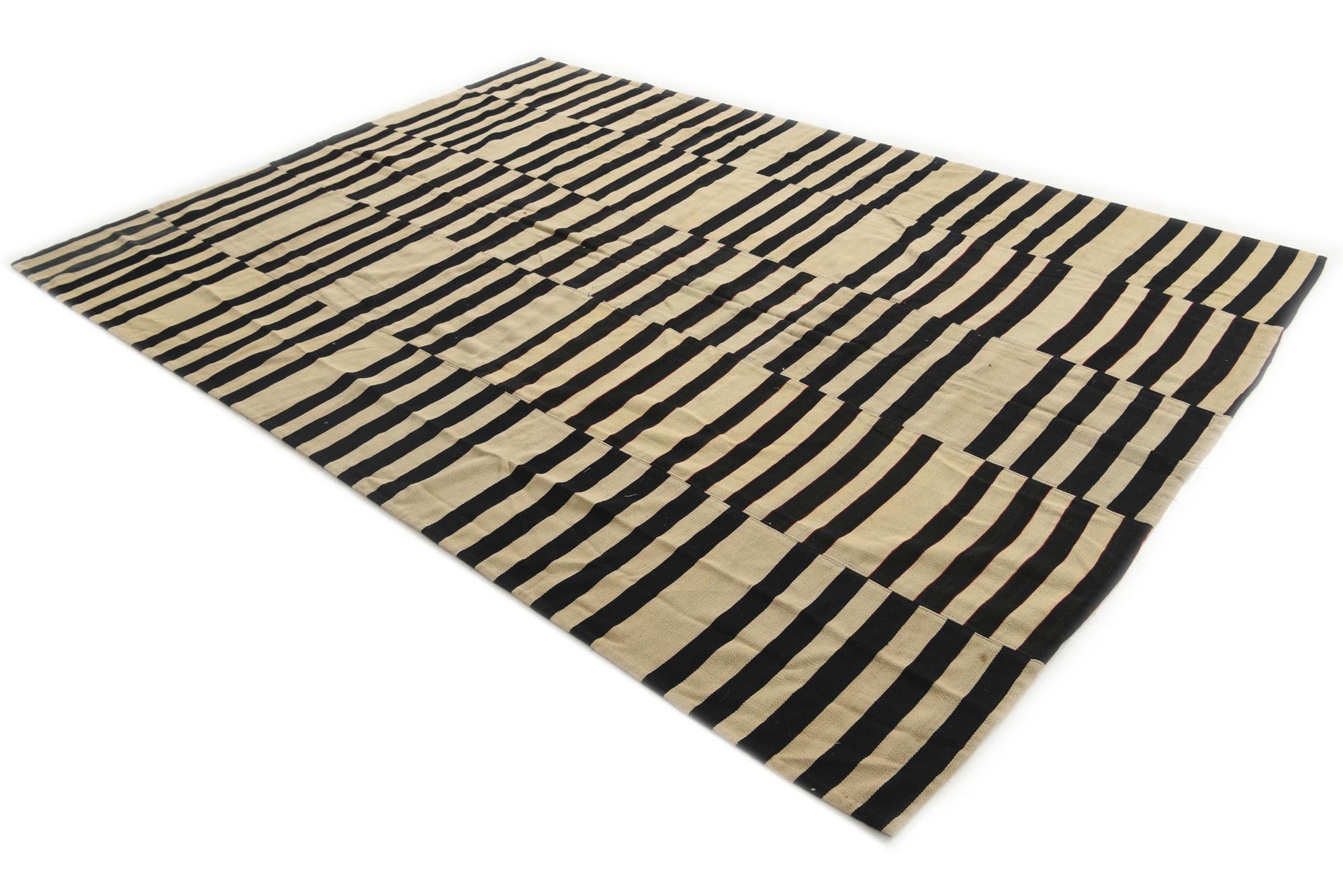 7' 4 x 10' 1 Hand Woven Kilim Modern Wool Rug