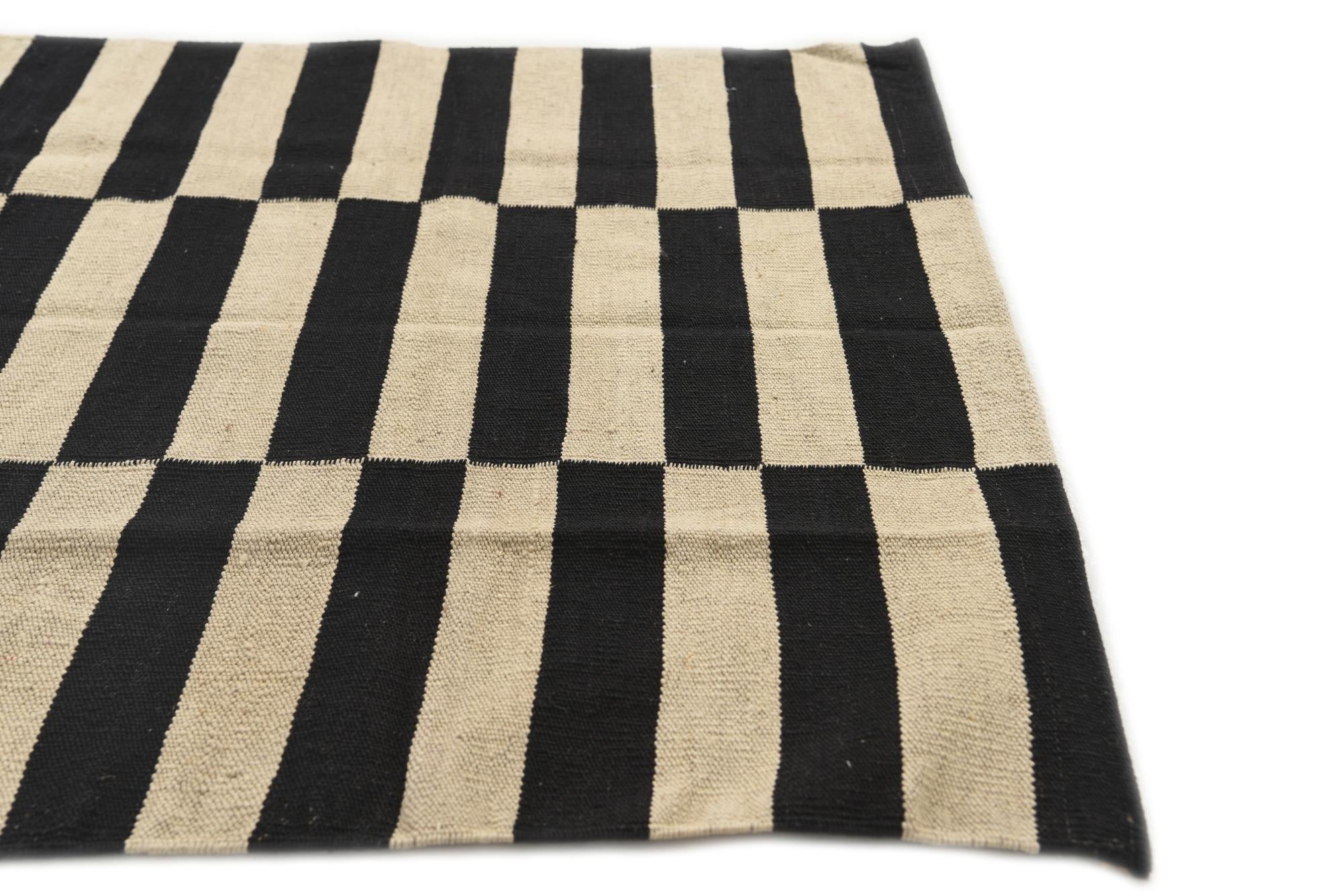 3' 4 x 4' 9 Hand Woven Kilim Modern Wool Rug