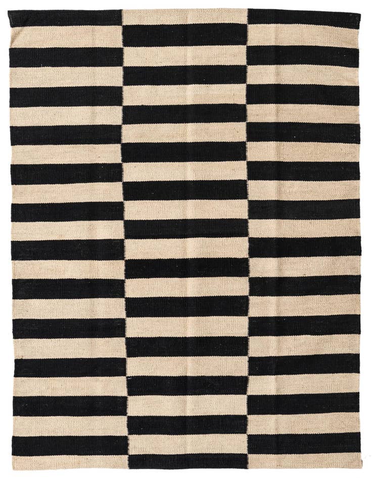 Detail image of 3' 4 x 4' 9 Hand Woven Kilim Modern Wool Rug