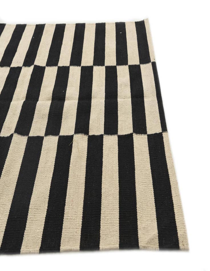 Detail image of 3' 4 x 4' 9  Hand Woven Kilim Modern Wool Rug