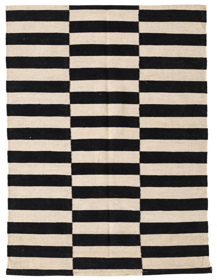 Detail image of 3' 4 x 4' 9 Hand Woven Kilim Modern Wool Rug