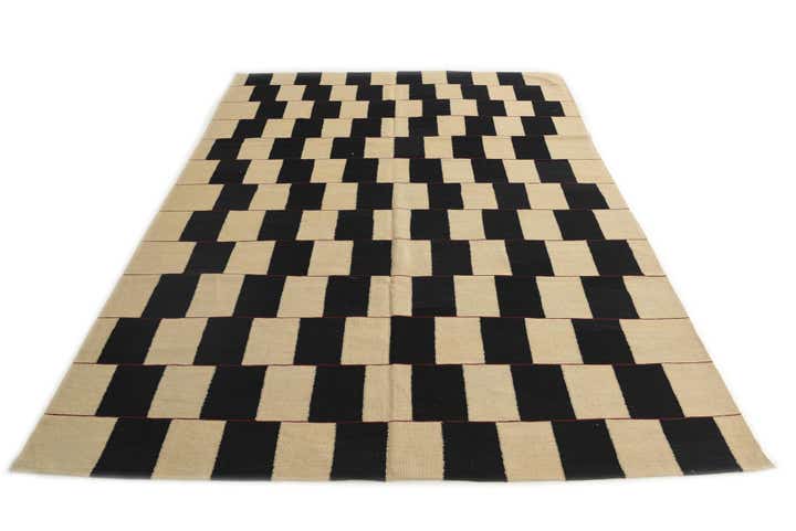 7' x 9' 7 Hand Woven Kilim Modern Wool Rug