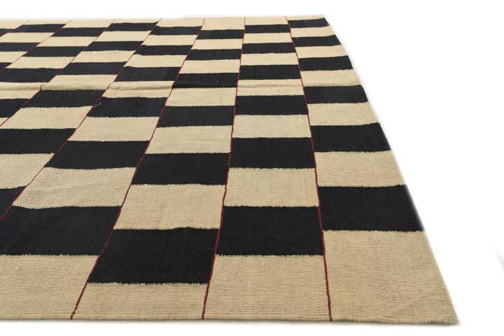 7' x 9' 7 Hand Woven Kilim Modern Wool Rug