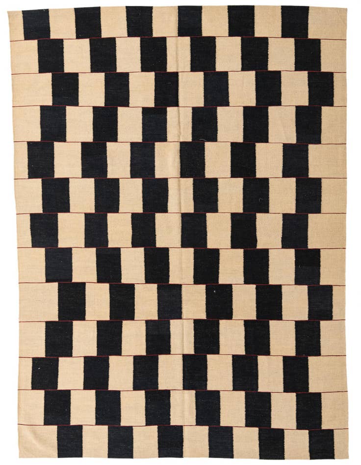 Detail image of 7' x 9' 7 Hand Woven Kilim Modern Wool Rug