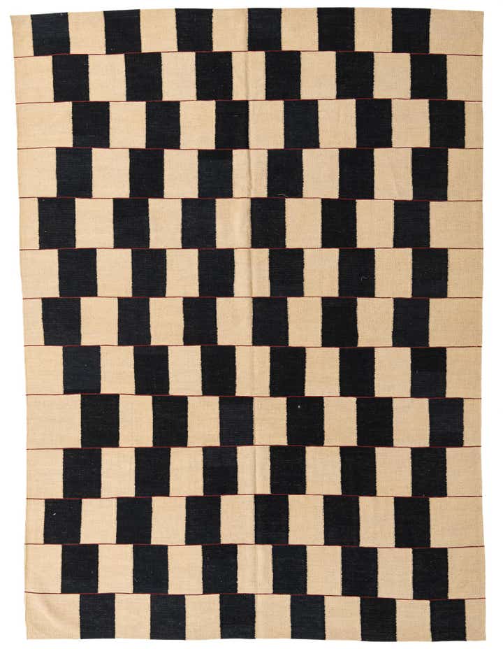 7' x 9' 7 Hand Woven Kilim Modern Wool Rug