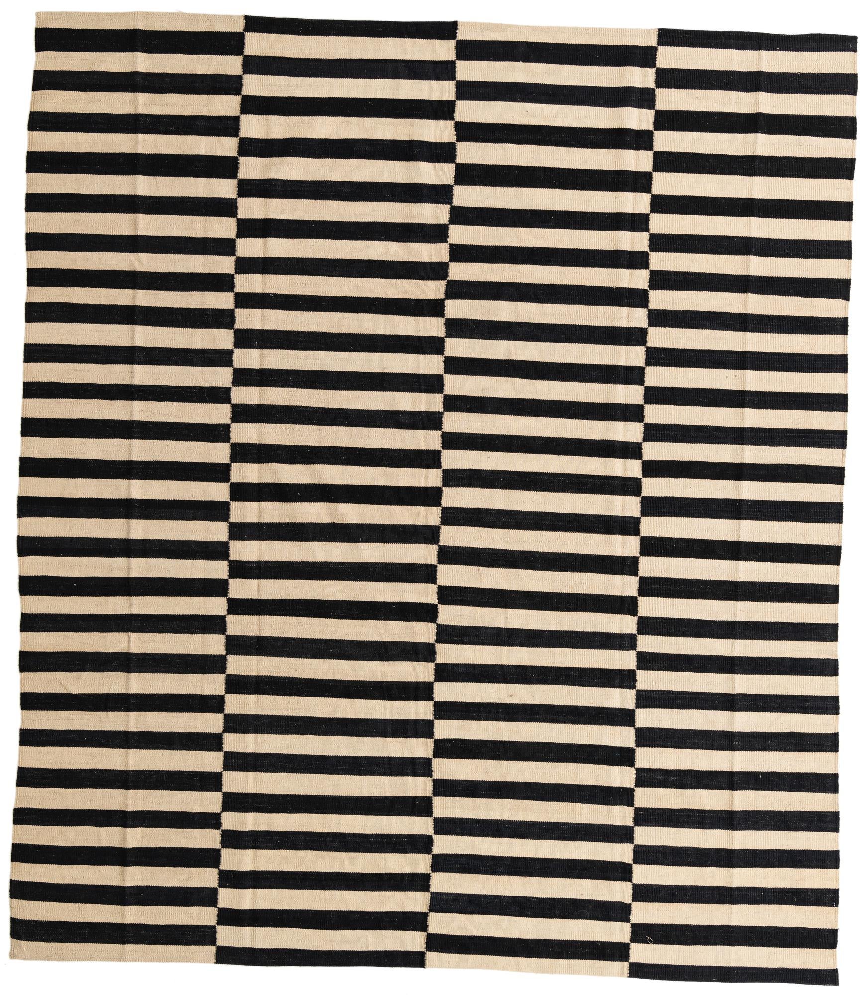 8' 5 x 9' 8 Hand Woven Kilim Modern Wool Rug
