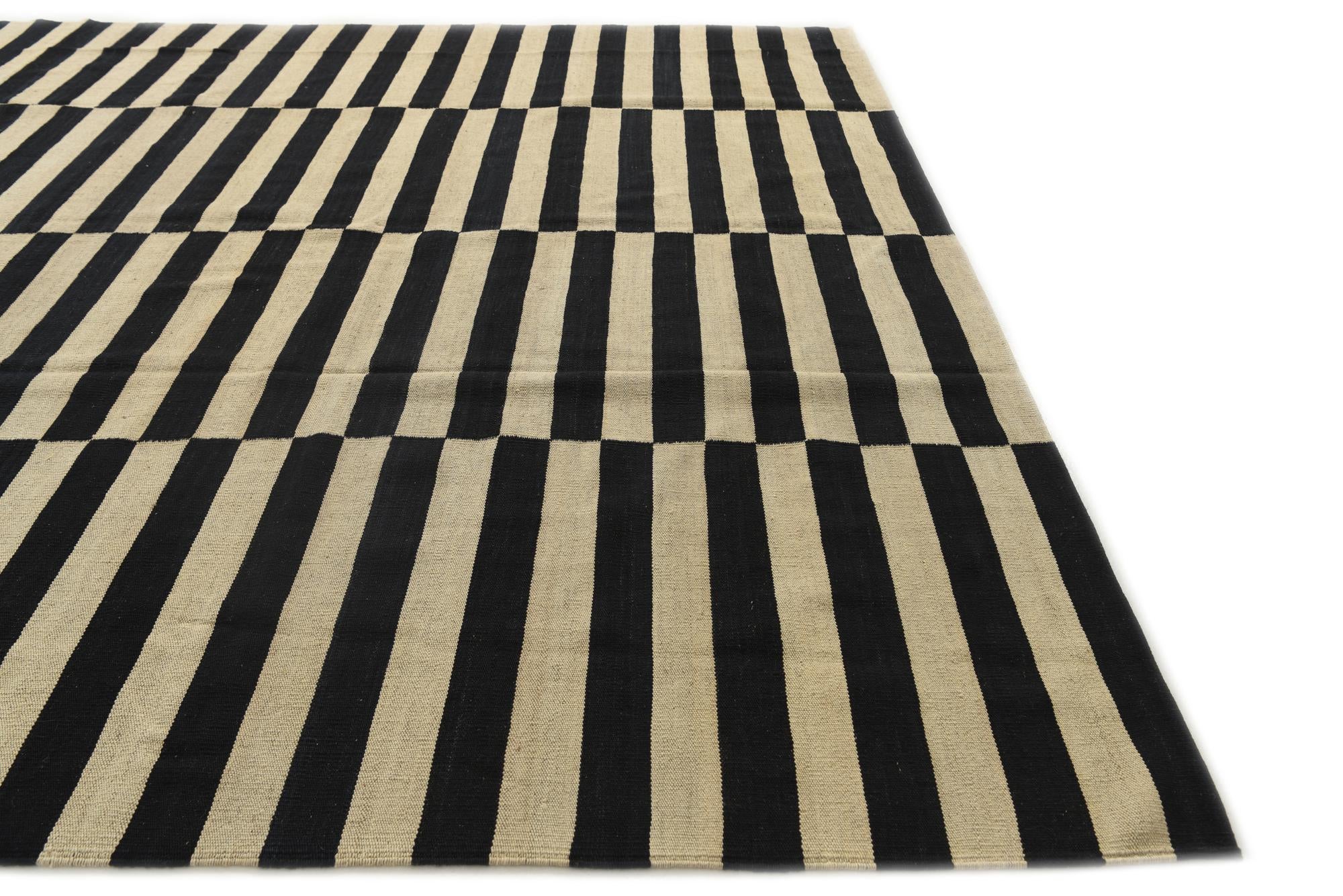 8' 7 x 11' 3 Hand Woven Kilim Modern Wool Rug