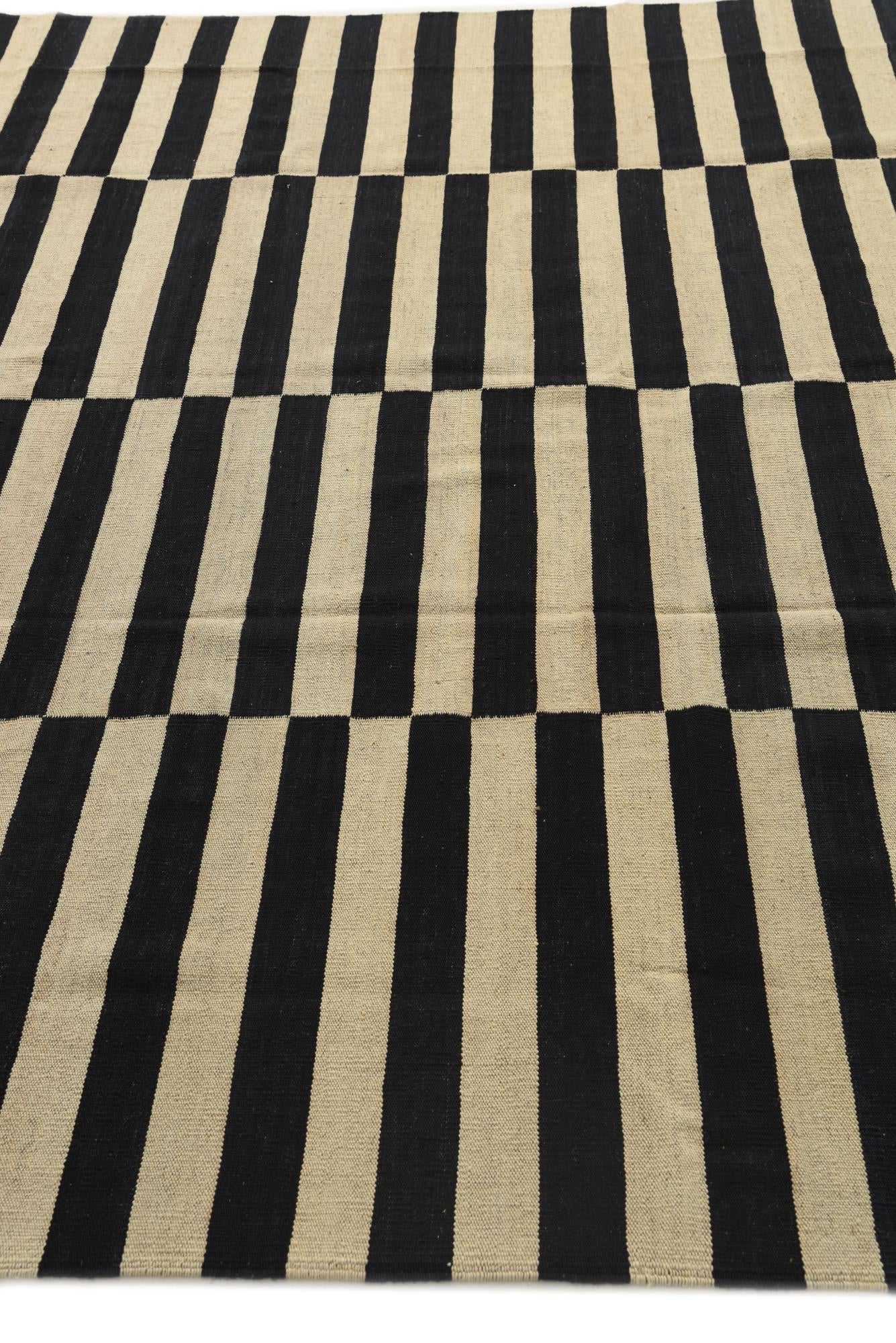 8' 7 x 11' 3 Hand Woven Kilim Modern Wool Rug