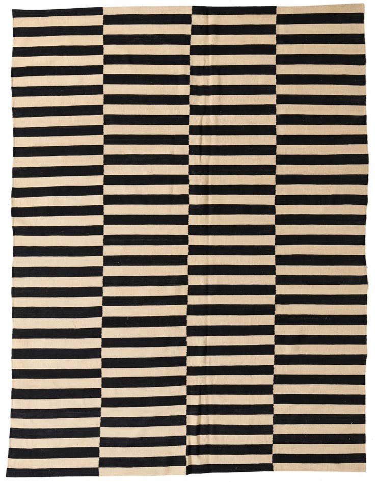 Detail image of 6' 8 x 9' 10 Hand Woven Kilim Modern Wool Rug