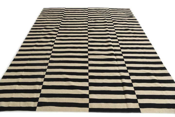 8' 1 x 9' 7 Hand Woven Kilim Modern Wool Rug