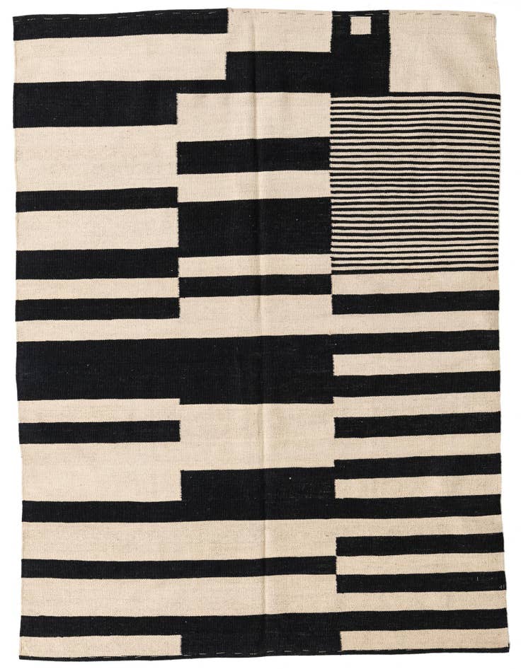 Detail image of 5' x 6' 8 Hand Woven Kilim Modern Wool Rug