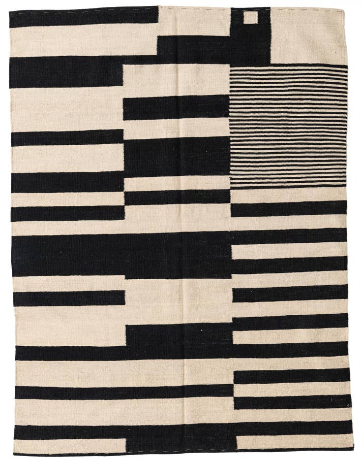 Detail image of 5' x 6' 8 Hand Woven Kilim Modern Wool Rug