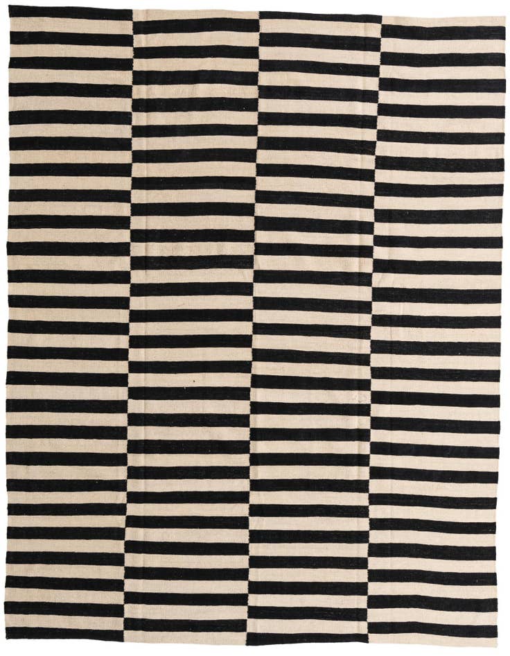 Detail image of 8' 7 x 9' 7 Hand Woven Kilim Modern Wool Rug